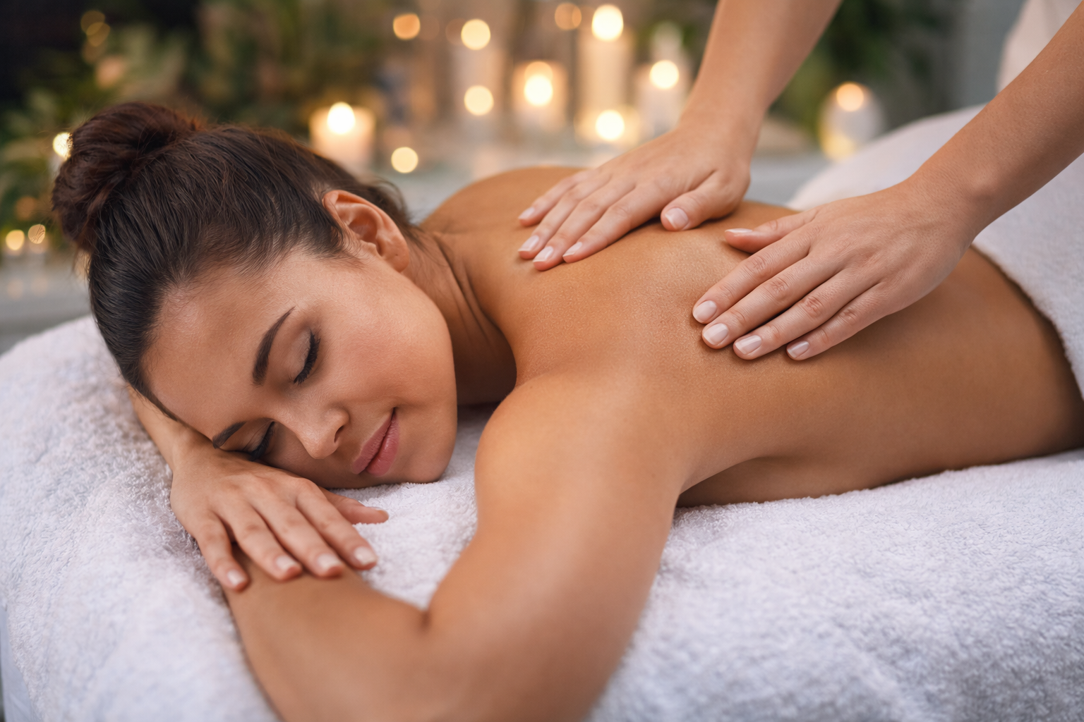 Therapist giving a relaxing back massage